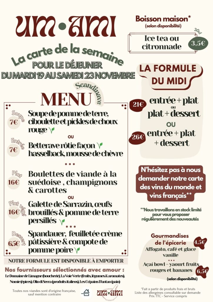 menu du 19 au 23 novembre